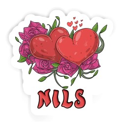 Herzen Aufkleber mit dem Namen Nils