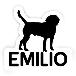 Hunde Aufkleber mit dem Namen Emilio