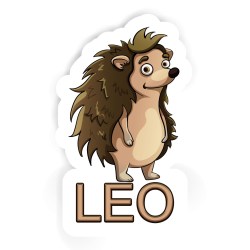 Igel Aufkleber mit dem Namen Leo