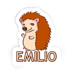 Igel Aufkleber mit dem Namen Emilio