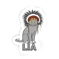 Indianer-Katzen Aufkleber mit dem Namen Lia