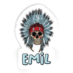 Indianer Totenköpfe Aufkleber mit dem Namen Emil