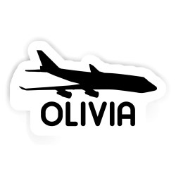Jumbo-Jet Aufkleber mit dem Namen Olivia