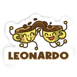 Kaffees Aufkleber mit dem Namen Leonardo