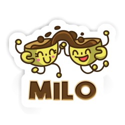 Kaffees Aufkleber mit dem Namen Milo