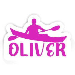 Kajakfahrer Aufkleber mit dem Namen Oliver