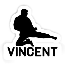 Karatekas Aufkleber mit dem Namen Vincent
