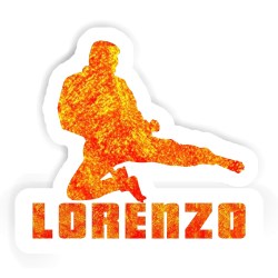 Karatekas Aufkleber mit dem Namen Lorenzo