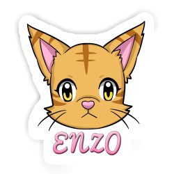 Katzen Aufkleber mit dem Namen Enzo