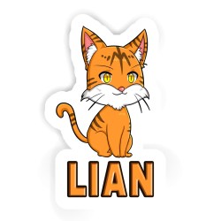 Katzen Aufkleber mit dem Namen Lian
