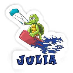 Kitesurfer Aufkleber mit dem Namen Julia
