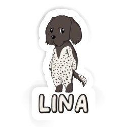 Kleine Münsterländer Aufkleber mit dem Namen Lina