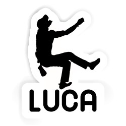 Kletterer Aufkleber mit dem Namen Luca