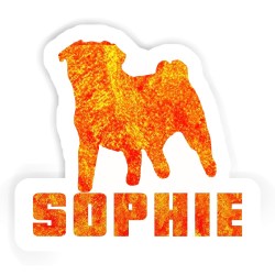 Möpse Aufkleber mit dem Namen Sophie