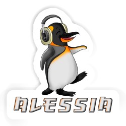 Musik-Pinguine Aufkleber mit dem Namen Alessia