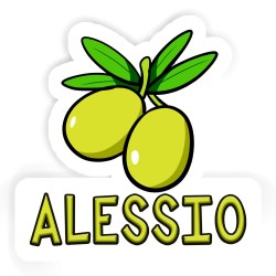 Oliven Aufkleber mit dem Namen Alessio