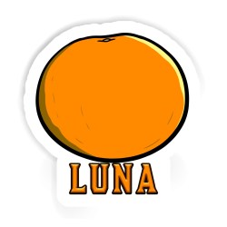 Orangen Aufkleber mit dem Namen Luna