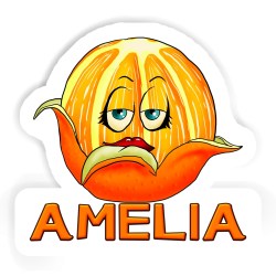 Orangen Aufkleber mit dem Namen Amelia