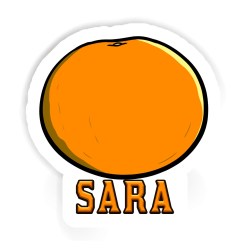 Orangen Aufkleber mit dem Namen Sara