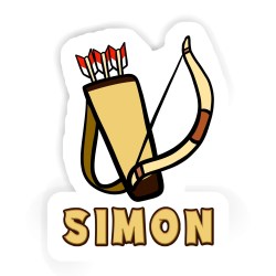 Pfeil-Bögen Aufkleber mit dem Namen Simon