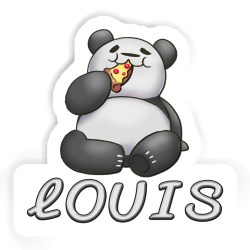 Pizza-Pandas Aufkleber mit dem Namen Louis