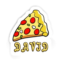 Pizzas Aufkleber mit dem Namen David