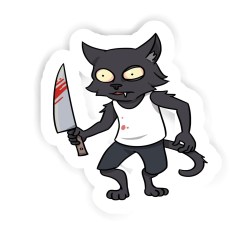 Psycho-Katze Sticker mit dem Namen Zoe