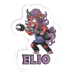Rockende Einhörner Aufkleber mit dem Namen Elio