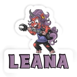 Rockende Einhörner Aufkleber mit dem Namen Leana
