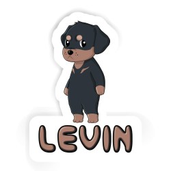 Rottweiler Aufkleber mit dem Namen Levin