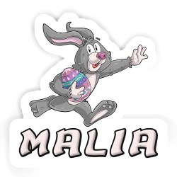 Rugby-Hasen Aufkleber mit dem Namen Malia