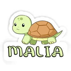 Schildkröten Aufkleber mit dem Namen Malia