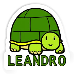 Schildkröten Aufkleber mit dem Namen Leandro