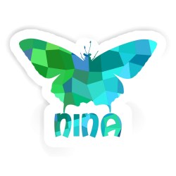 Schmetterlinge Aufkleber mit dem Namen Nina