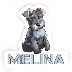 Schnauzer Aufkleber mit dem Namen Melina