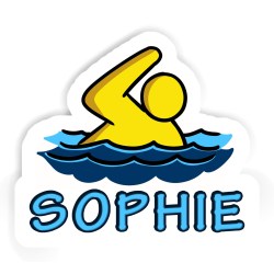 Schwimmer Aufkleber mit dem Namen Sophie