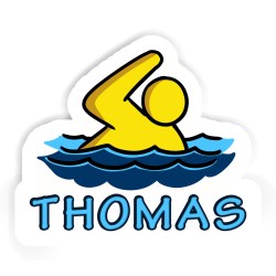 Schwimmer Aufkleber mit dem Namen Thomas