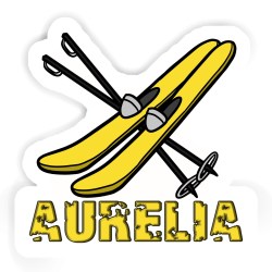 Skis Aufkleber mit dem Namen Aurelia