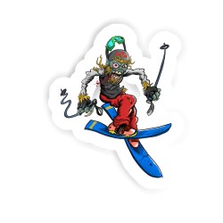 Skifahrer Sticker mit dem Namen Elisa