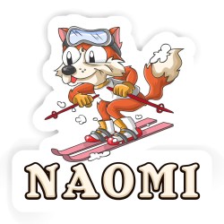 Skifahrer Aufkleber mit dem Namen Naomi