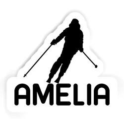 Skifahrerinnen Aufkleber mit dem Namen Amelia