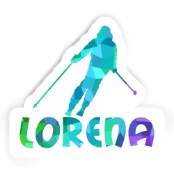Skifahrerinnen Aufkleber mit dem Namen Lorena