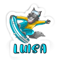 Snowboarder Aufkleber mit dem Namen Luisa