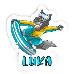 Snowboarder Aufkleber mit dem Namen Luka