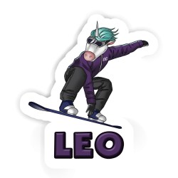 Snowboarderinnen Aufkleber mit dem Namen Leo