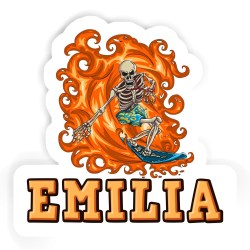 Surfer Aufkleber mit dem Namen Emilia