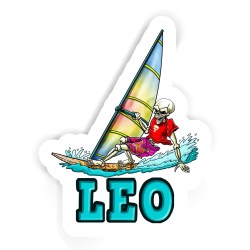 Surfer Aufkleber mit dem Namen Leo