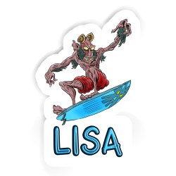 Surfers Aufkleber mit dem Namen Lisa