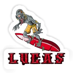 Surfer Aufkleber mit dem Namen Lucas