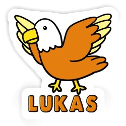 Vögel Aufkleber mit dem Namen Lukas